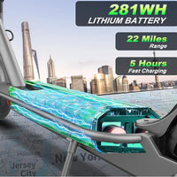 HKM-M1X 15.5 Miles 36V 7.8Ah 280Wh 350W Single-Motor Drive Long-Range Foldable Electric Scooter - Grey