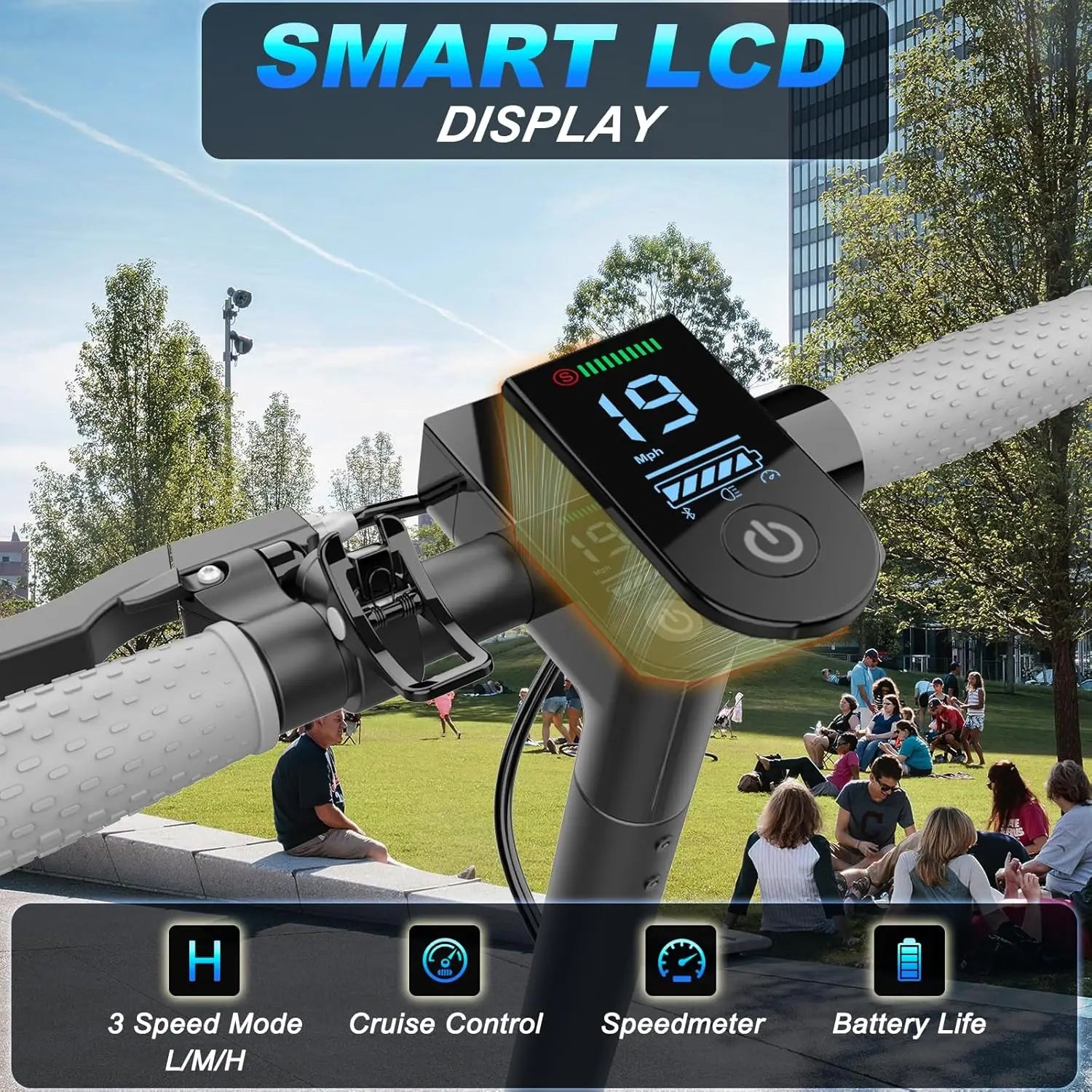 HKM-M1X 15.5 Miles 36V 7.8Ah 280Wh 350W Single-Motor Drive Long-Range Foldable Electric Scooter - White