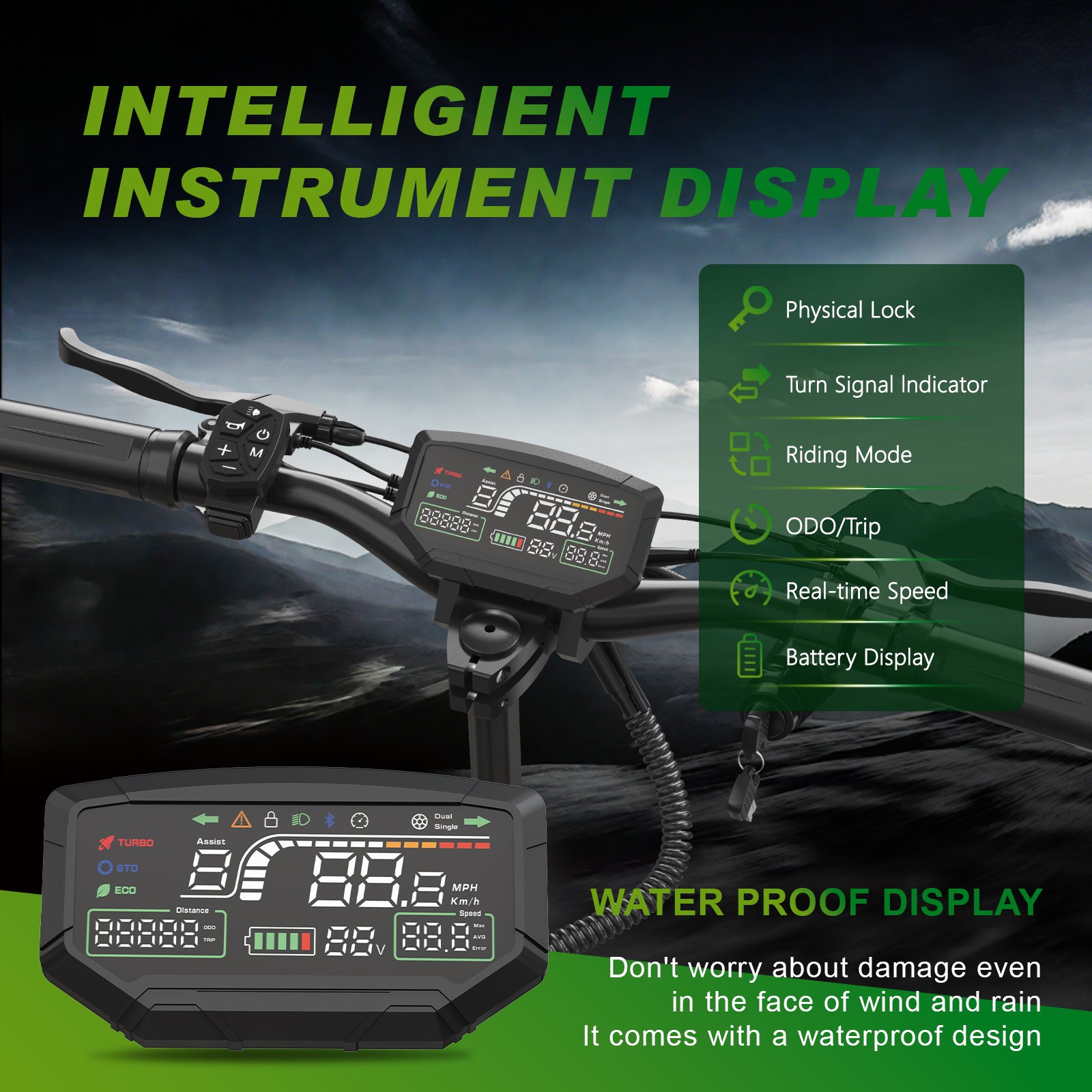 HKM-M4X 27.9 Miles 48V 15.6Ah 748Wh 800W Single-Motor Drive Long-Range Foldable Electric Scooter - Black