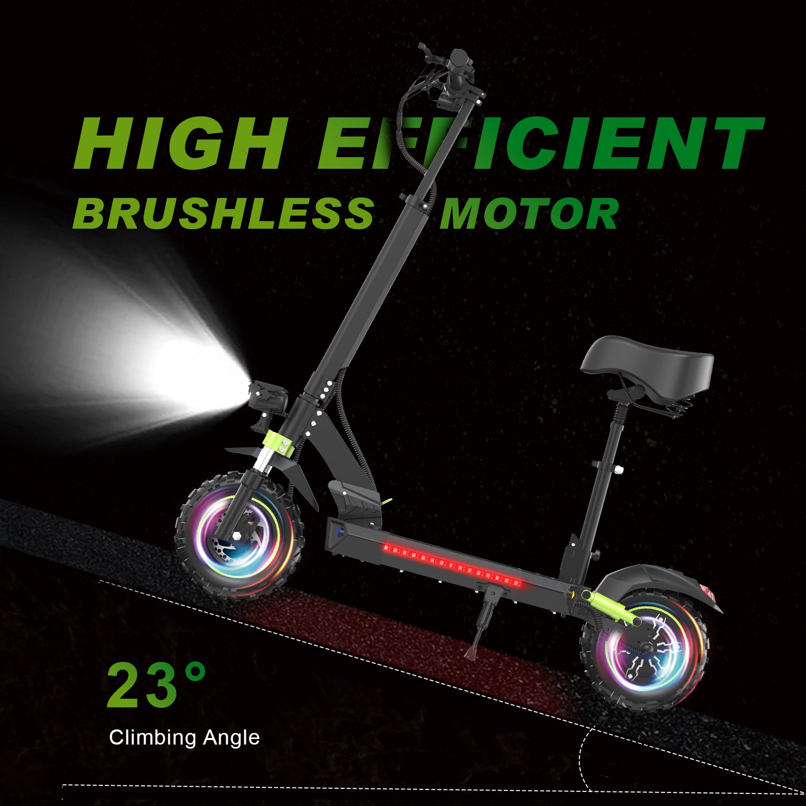 HKM-S6M 34.9 Miles 48V 18.2Ah 873Wh 1200W Single-Motor Drive Long-Range Foldable Electric Scooter - Black