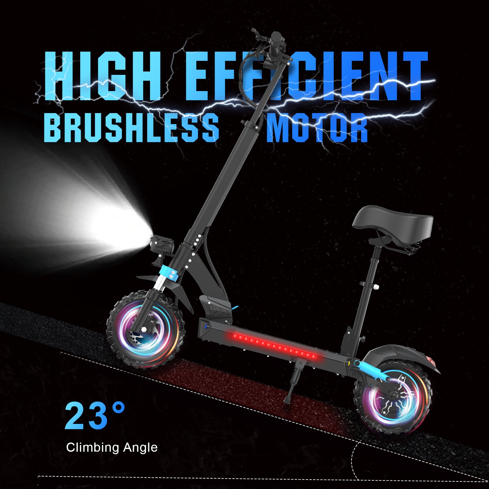 HKM-S6M Pro 37.2 Miles 48V 20.8Ah 998Wh 1200W Single-Motor Drive Long-Range Foldable Electric Scooter - Black