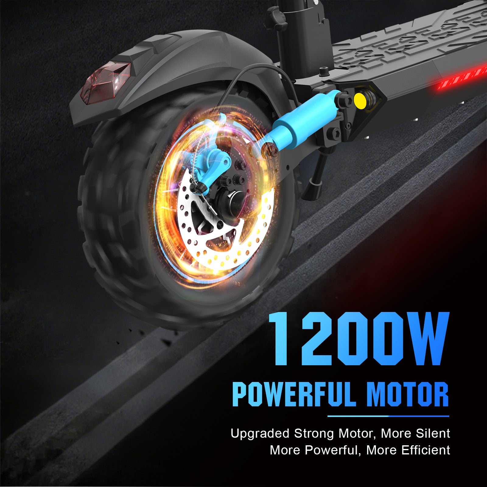 HKM-S6M Pro 37.2 Miles 48V 20.8Ah 998Wh 1200W Single-Motor Drive Long-Range Foldable Electric Scooter - Black