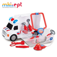 HKM-720211 Cartoon Musical Ambulance Toy Car with Medical Kit for Kids Ages 2-13