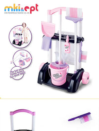 HKM-425299 Kids Cleaning Cart Toy - Pretend Play Trolley Set for Ages 2-7