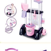 HKM-425299 Kids Cleaning Cart Toy - Pretend Play Trolley Set for Ages 2-7