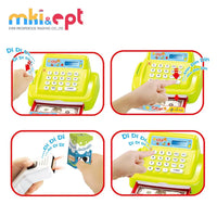HKM-704403 Educational Battery Operated Cash Register Toy with Microphone for Kids Ages 2-7