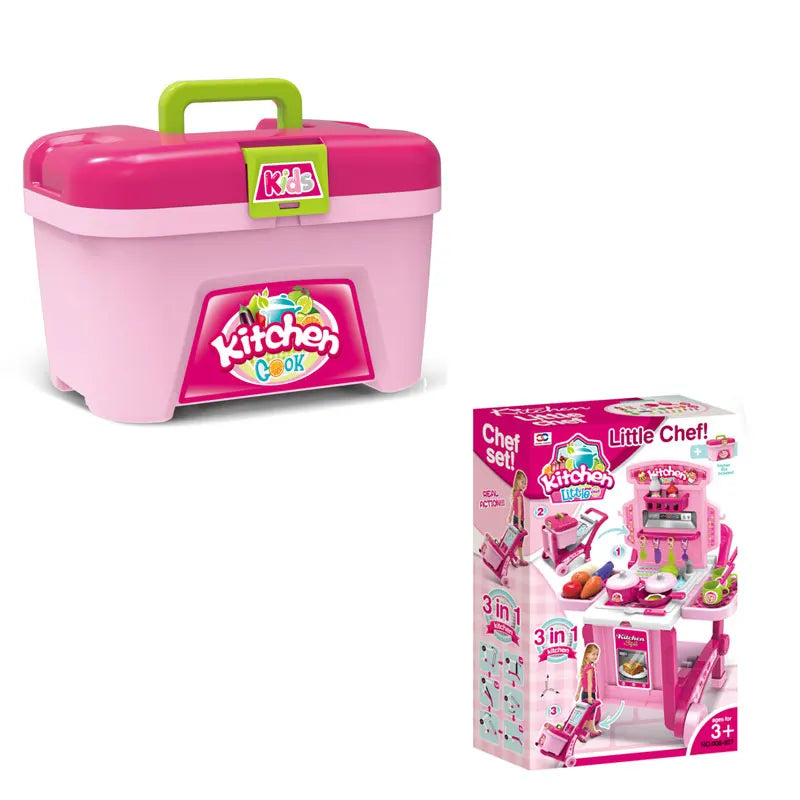 KTX-096467 Kids Pretend Play Cooking Kitchen Set Toy for Ages 2-7, Includes Cooking Accessories, Plastic Materials, Colorful Design