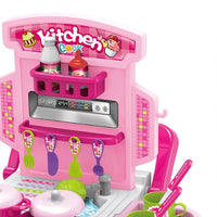 HKM-096467 Kids Pretend Play Cooking Kitchen Set Toy for Ages 2-7, Includes Cooking Accessories, Plastic Materials, Colorful Design
