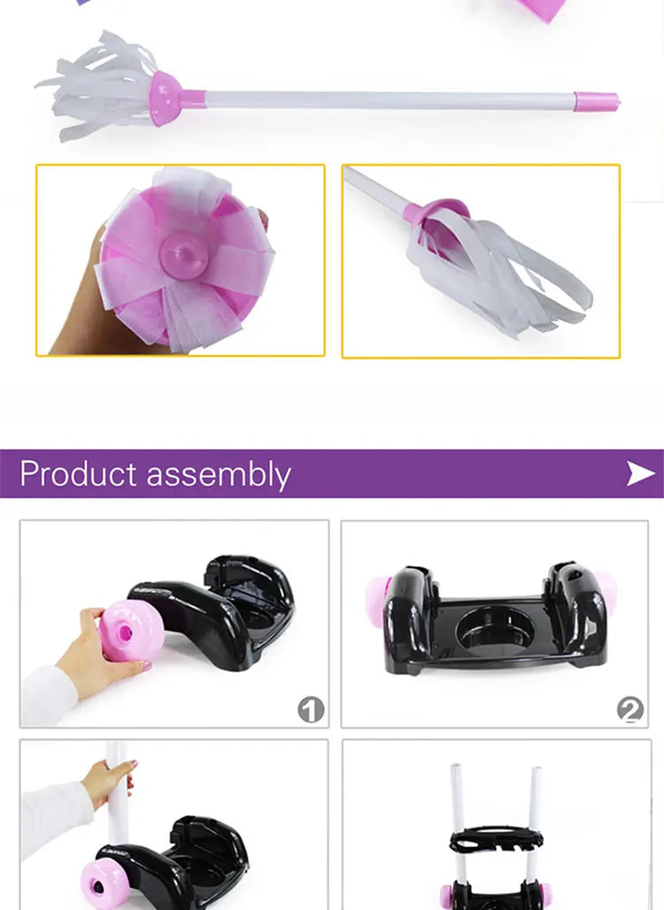 KTX-425299 Kids Cleaning Cart Toy - Pretend Play Trolley Set for Ages 2-7