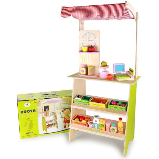 KTX-094099 Wooden Military Mini Market Play Set for Kids - Role Play Toy WST001