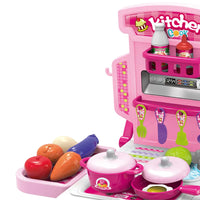 HKM-096467 Kids Pretend Play Cooking Kitchen Set Toy for Ages 2-7, Includes Cooking Accessories, Plastic Materials, Colorful Design