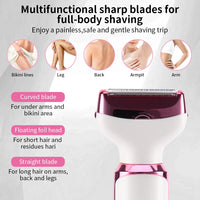 HKM-143699 4-in-1 Rechargeable Cordless Women's Body Hair Shaver and Bikini Trimmer