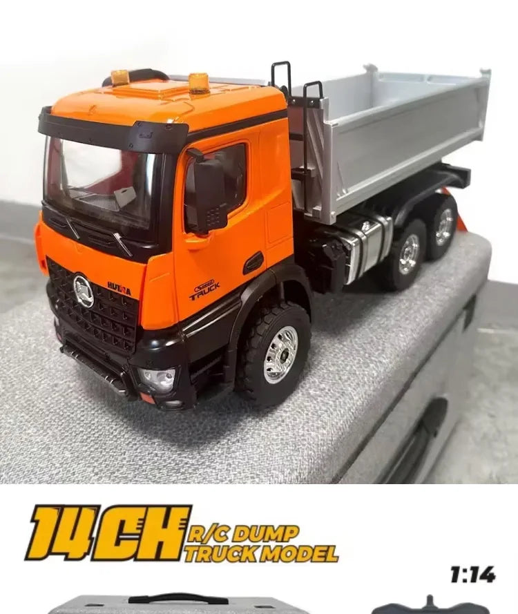 KTX-533587 1/14 Remote Control Dump Truck with Lifting Bed and High-Torque Motor, Alloy Construction