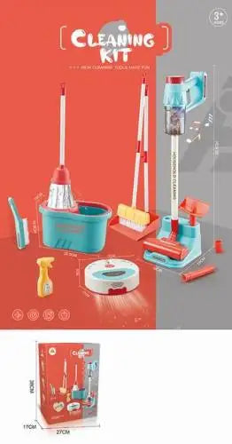 HKM-114579 Kids Detachable Cleaning Toy Set with Multicolor Vacuum Cleaner for Role Play and Housekeeping Fun