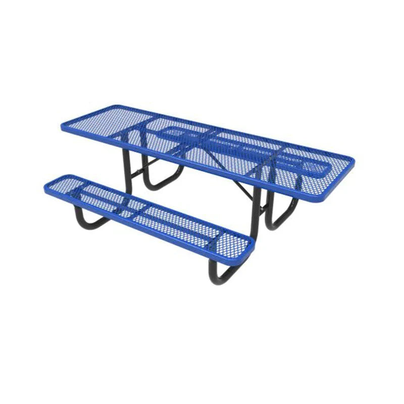 KTX-858387 Commercial Steel Picnic Table and Bench Set for Outdoor Dining and Events