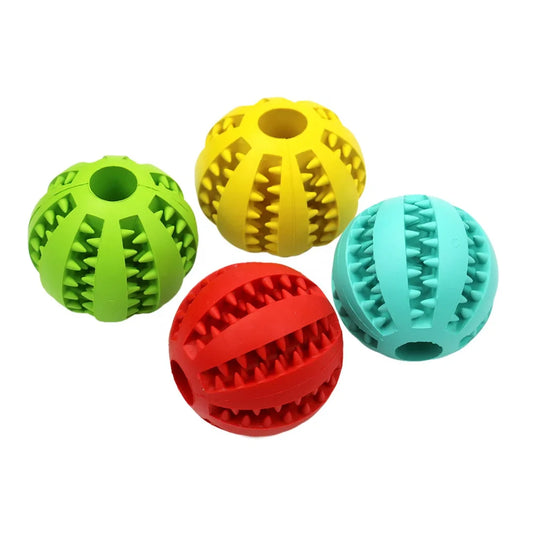 KTX-290771 Interactive Non-toxic Solid Rubber Dog Ball Toy - Bite Resistant Squeaky Chew Accessory