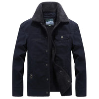 HKM-324563 Winter Cotton Clothing Men's Velvet Thickening Flip Collar Warm Jacket Loose Plus Size Cotton Jacket Men's Coats
