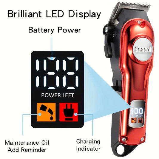 HKM-783251 Cordless Mini Electric Hair Trimmer XY-8118B for Men with USB Charging and LCD Screen