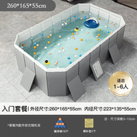 HKM-848339 Large Rectangular Above Ground Swimming Pool for Outdoor Use