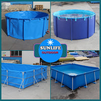 HKM-750035 Large Blue Above Ground Swimming Pool for Families - Durable PVC Material, Easy Assembly, Outdoor Fun