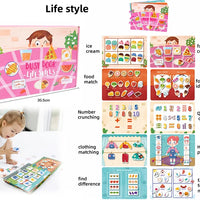 HKM-099923 Early Learning Montessori Busy Book for Toddlers, Activity Book with Farm Themes, Educational Interactive Toy
