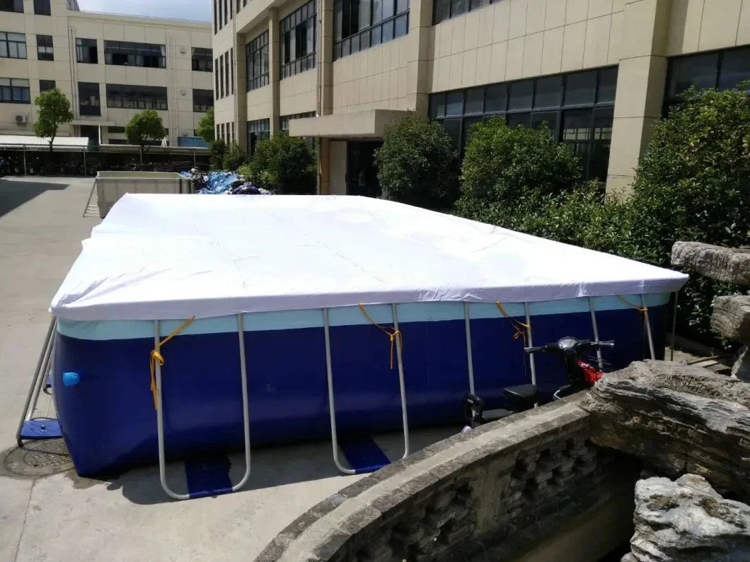 HKM-913875 Rectangular Inflatable Steel Frame Above Ground Swimming Pool for Outdoor Fun