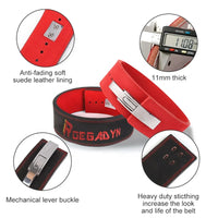 HKM-452819 Leather Weightlifting Belt - 10mm Thick Cowhide, 4-Layer Design, Lever Closure