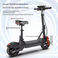 Lightweight Folding Electric Scooter with Seat for Adult Urban Commute
