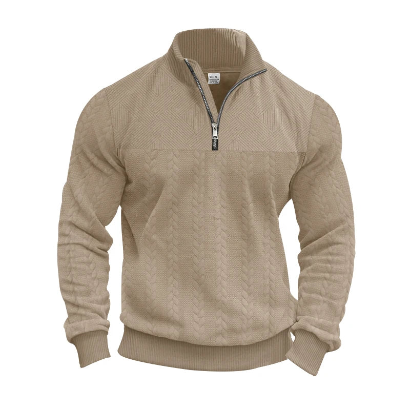 HKM-620627 Men's Knitted Pullover Half-zip Stand-up Collar Custom Solid Color Sweater Knitted Jacquard Bottoming Shirt Men's New Sweater