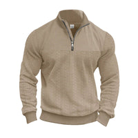HKM-620627 Men's Knitted Pullover Half-zip Stand-up Collar Custom Solid Color Sweater Knitted Jacquard Bottoming Shirt Men's New Sweater