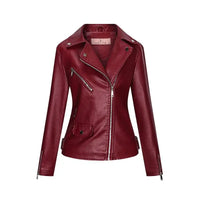 HKM-078227 Women's Fall/Winter European American Temperament Jacket PU Leather With Zipper Women's Clothing Jacket Custom