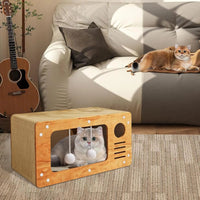 HKM-226387 Spacious Custom Cardboard Kitten Scratcher Board with Lounger and Cat Tree Features