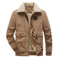 HKM-160723 Mens Winter Iacket Coat Striped Velvet Cotton With Thickened Lamb Cashmere Plus Size Men's Jackets Men's Coats