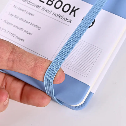 KTX-832787 Ivory White PU Leather Strap Notebook with Lined Inner Pages for Creative Office Use