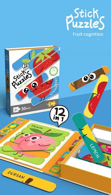 HKM-445715 36PCS Baby Matching Card Puzzle Set - Educational Cartoon Animal Jigsaw Toys for Kids