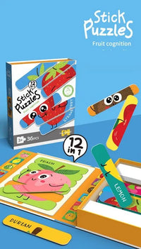 HKM-445715 36PCS Baby Matching Card Puzzle Set - Educational Cartoon Animal Jigsaw Toys for Kids