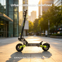 11-inch 1200W Foldable Electric Mobility Scooter with Dual Suspension Disc Brakes Lithium Battery 40-50km Range