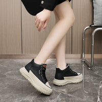 HKM-835347 Y5B08 New Simple Autumn Mid Top Fashion Versatile Elevated Thick Sole Sports Casual Anti slip Breathable Board Shoes