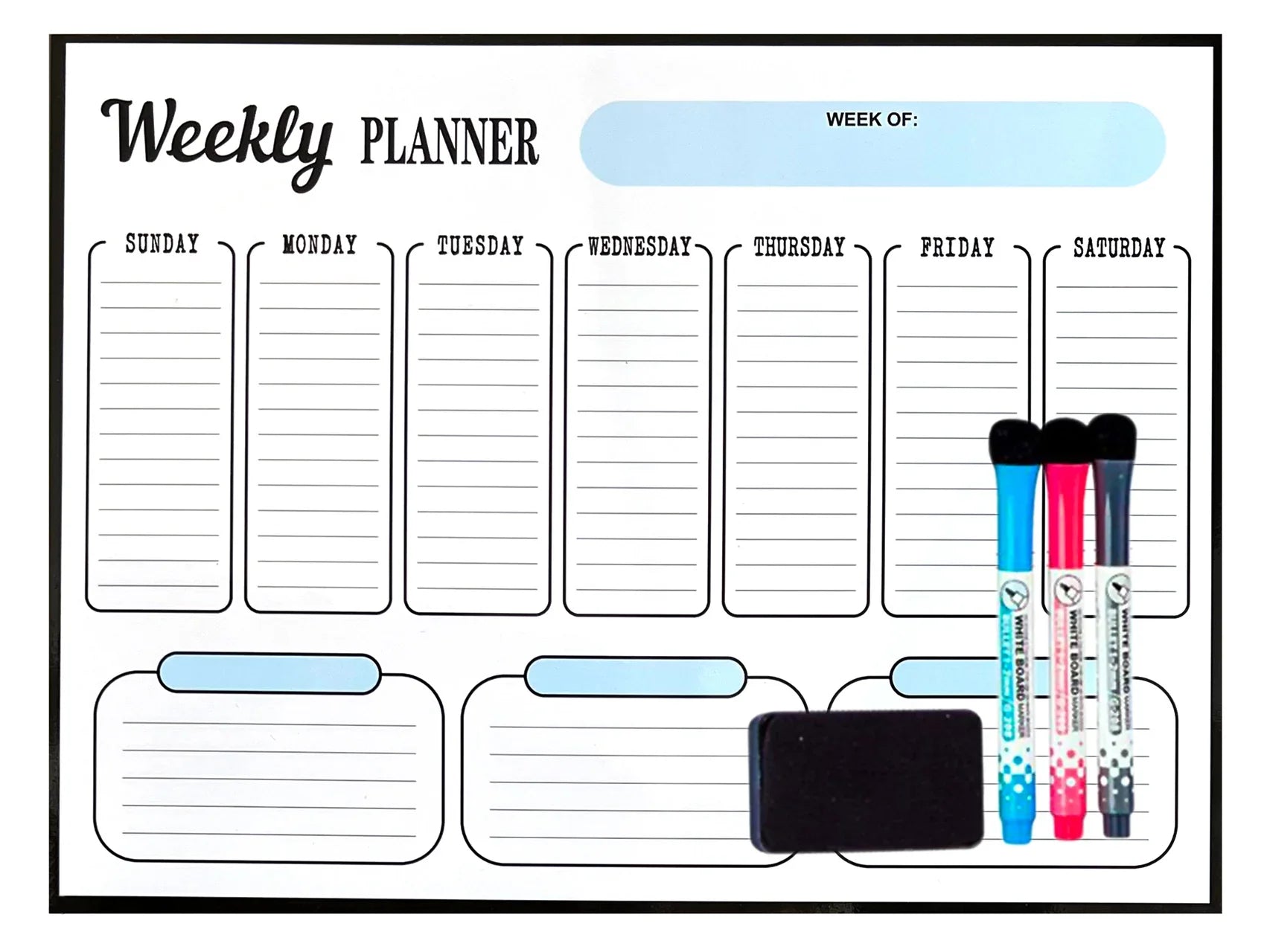 KTX-278035 Magnetic Weekly and Monthly Calendar for Fridge - Organise Your Schedule Effortlessly