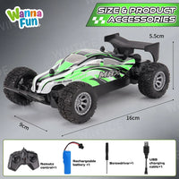 HKM-001619 1/28 Scale 4x4 Electric RC Monster Truck - Ready-to-Run Remote Control Off-Road Vehicle with USB Charging