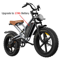 HKM-7680723 Off-Road Fat Tire Electric Bike with LCD Display, 750W Motor, 48V 17Ah Battery, 20 x 4 in Tires, 31 mi Range
