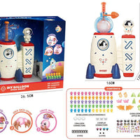 HKM-214035 Space Rocket Balloon Inflator with Accessories for Kids Birthday Parties