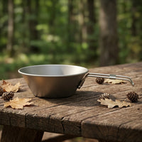 Ti-King 99.6% Pure Titanium Sierra Bowl Pot With Lid Folding Handle for Camping Hiking