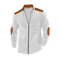 HKM-161875 Men's Customizable European Cotton Varsity Jacket Solid Color Long Sleeve Zipper Cardigan Fur Men's Fashion Long Sleeve
