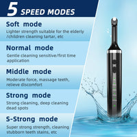 HKM-618259 Electric Teeth Polisher with Tartar Remover, 5 Brush Heads and Adjustable Speed Settings