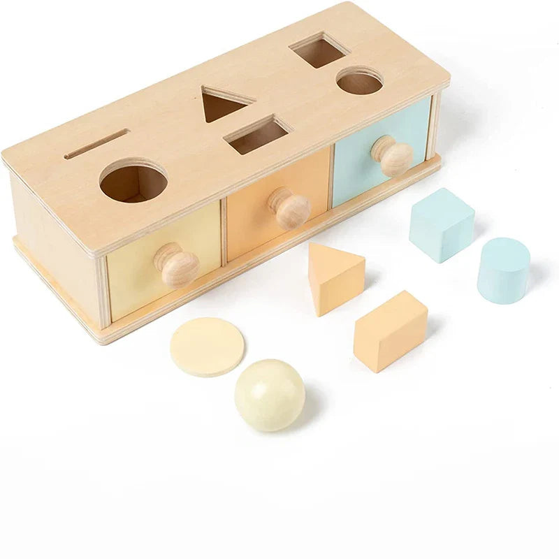 KTX-443027 Montessori Wooden Coin Box Drawer Game for Early Learning and Development