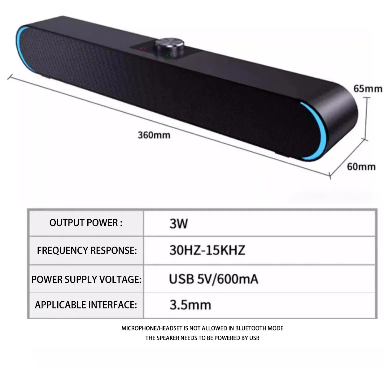 KTX-205459 Wireless Home Theatre Sound Bar with Mini LED Lighting and Bluetooth Connectivity