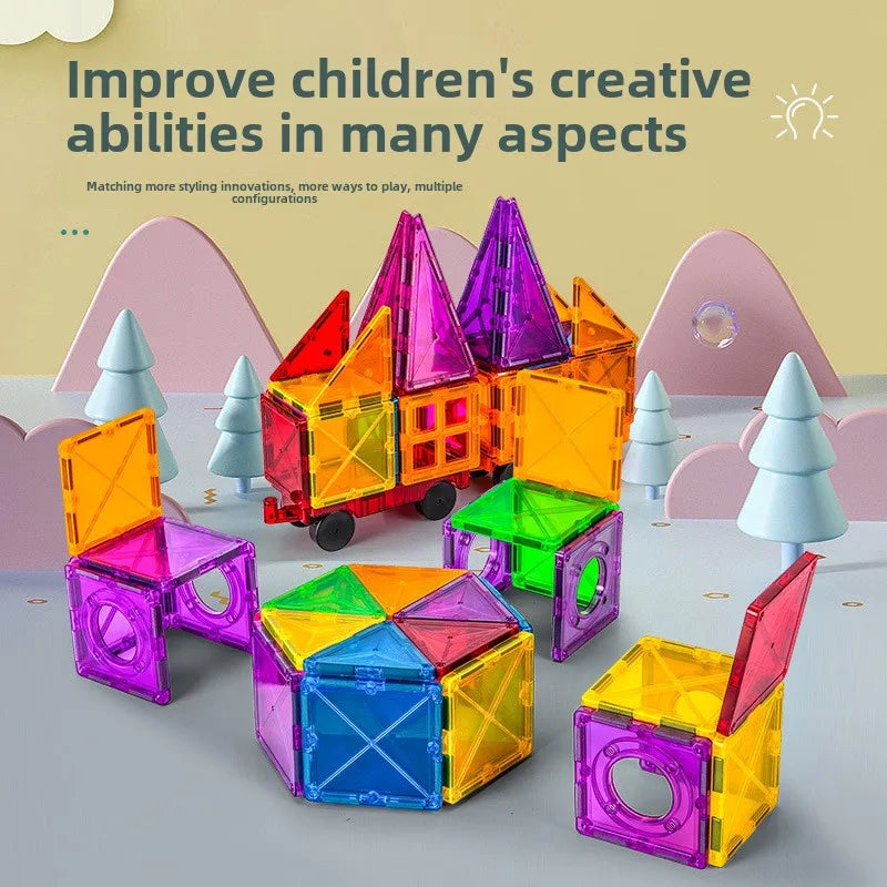 KTX-962707 Magnetic Building Blocks Set for Creative Assembly and Educational Play – Colourful DIY Tiles for Kids