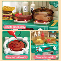 HKM-345107 48-Piece Realistic Kitchen Play Set with Lights and Sounds for Kids Ages 5 and Up