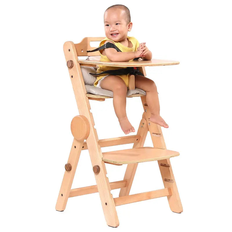 KTX-415443 Adjustable Wooden High Chair for Children - Folding Dining Chair